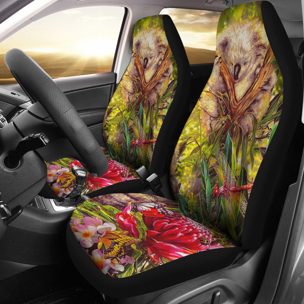 koala-car-seat-covers-3d-koala-with-waratah-flower-seat-cover-universal-fit