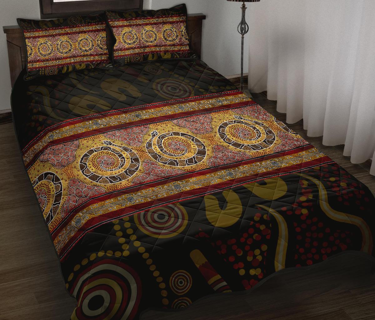 quilt-bed-set-snake-dot-panting-art