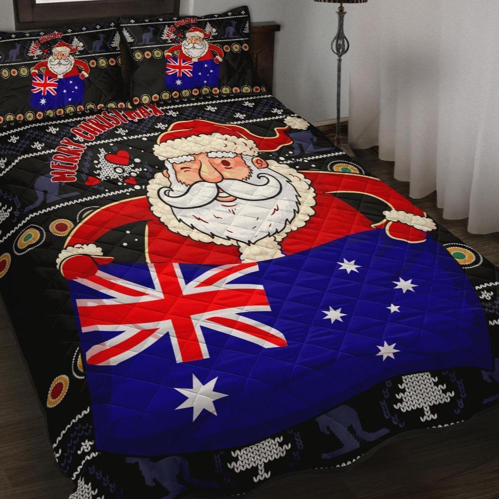 christmas-quilt-bed-set-australia-santa-claus-hold-the-flag-black