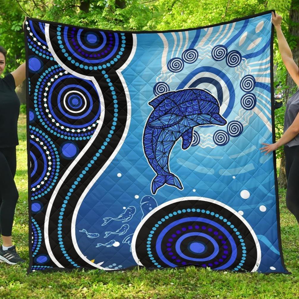 aboriginal-premium-quilt-dolphin-and-aboriginal-dot-patterns