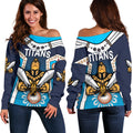Gold Coast Women's Off Shoulder Sweater Titans Gladiator Simple Indigenous - Vibe Hoodie