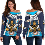 Gold Coast Women's Off Shoulder Sweater Titans Gladiator Simple Indigenous - Vibe Hoodie