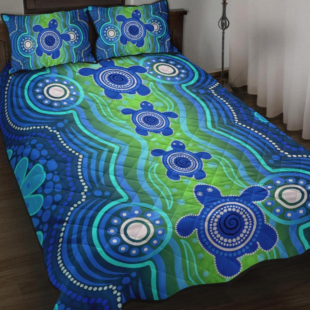 1staustrali-aboriginal-quilt-bed-set-aboriginal-turtle-family