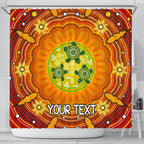 custom-text-aboriginal-shower-curtain-turtle-circle-dot-painting-art