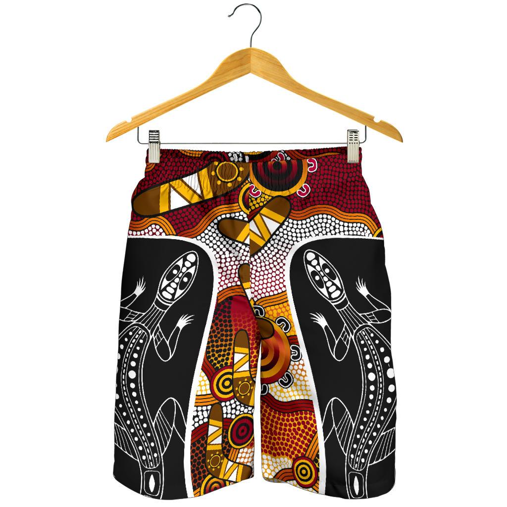 aboriginal-shorts-lizard-patterns-boomerang-indigenous-dot-painting-men