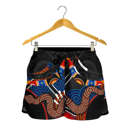 Aboriginal Women's Shorts, Australian Boomerang and Snake Indigenous Art - Vibe Hoodie