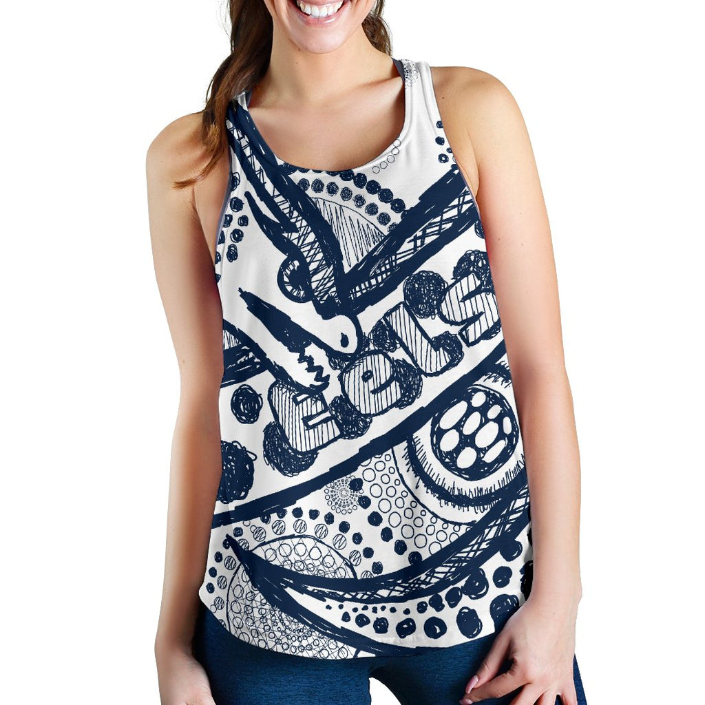(Custom Personalised) Eels Rugby Women's Racerback Tank Line Art Special Version - Vibe Hoodie