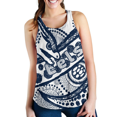 (Custom Personalised) Eels Rugby Women's Racerback Tank Line Art Special Version - Vibe Hoodie