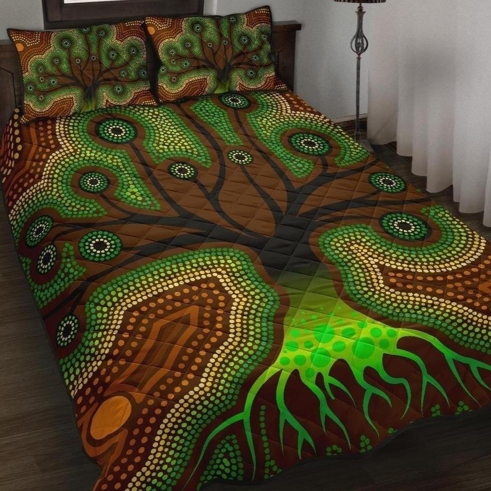 aboriginal-quilt-bed-set-tree-dot-painting-art