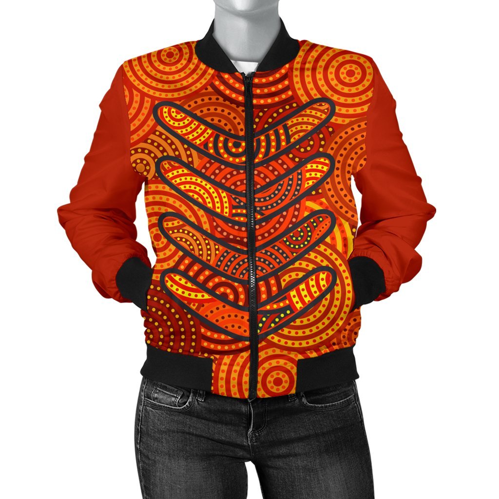 aboriginal-womens-bomber-jacket-aboriginal-boomerangs-and-dot-circle