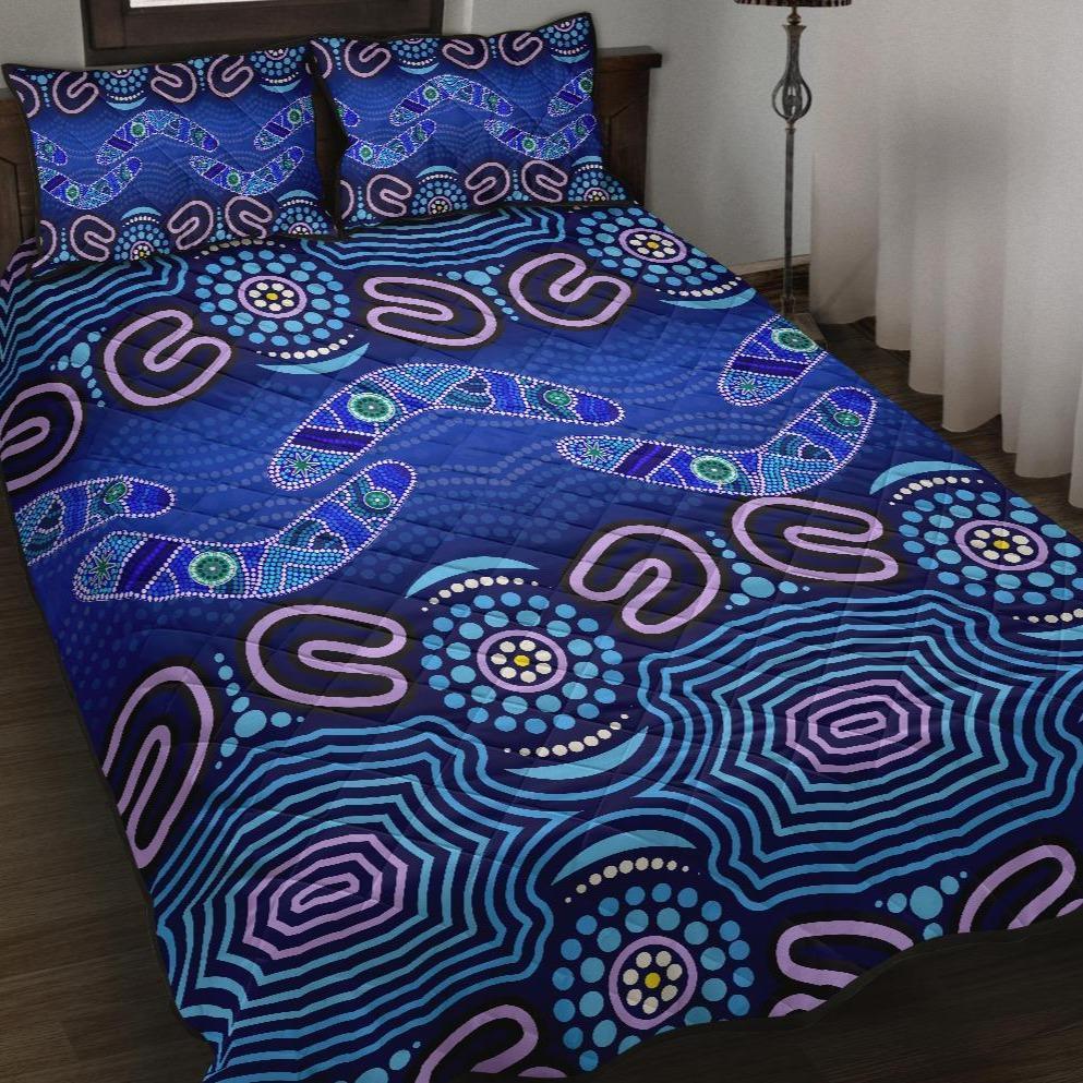 aboriginal-quilt-bed-set-boomerangs-and-dot-painting-art-ver02