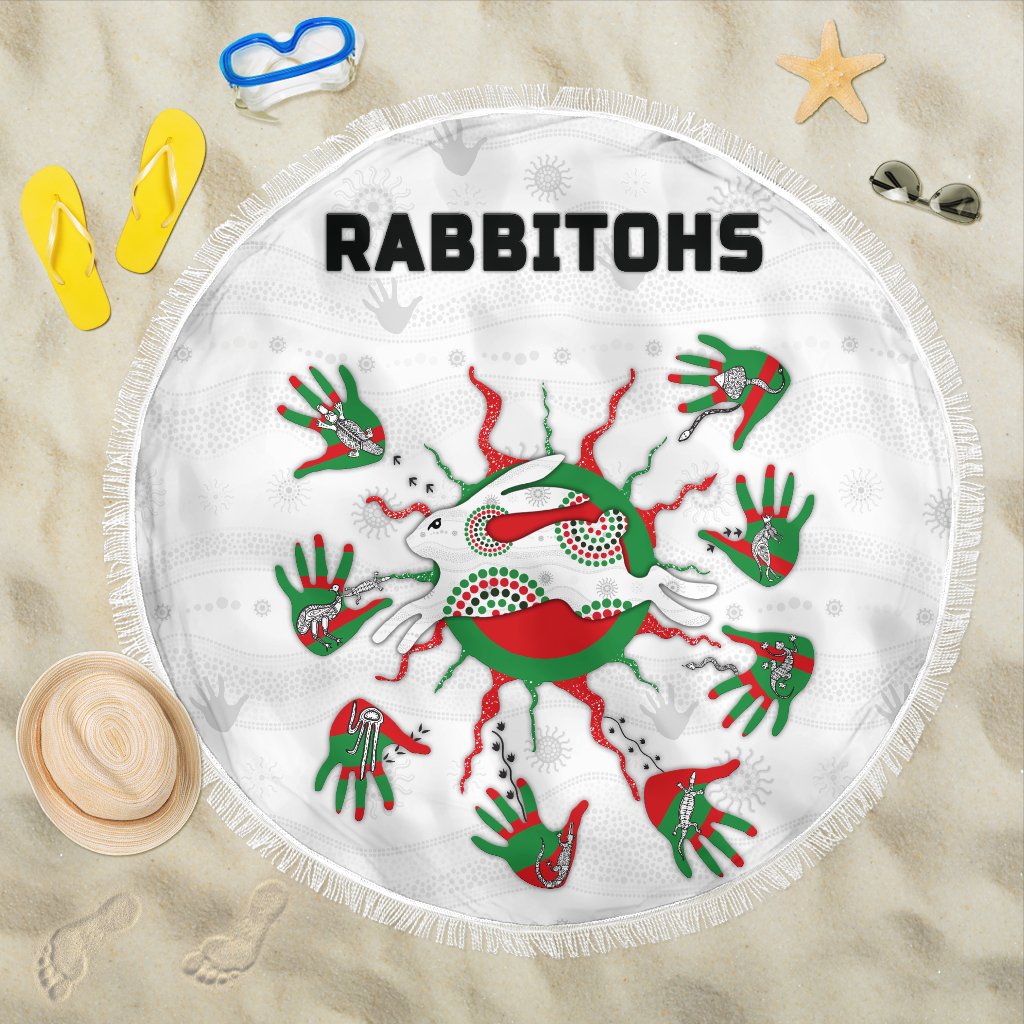 rabbitohs-indigenous-beach-blanket-animals-aboriginal