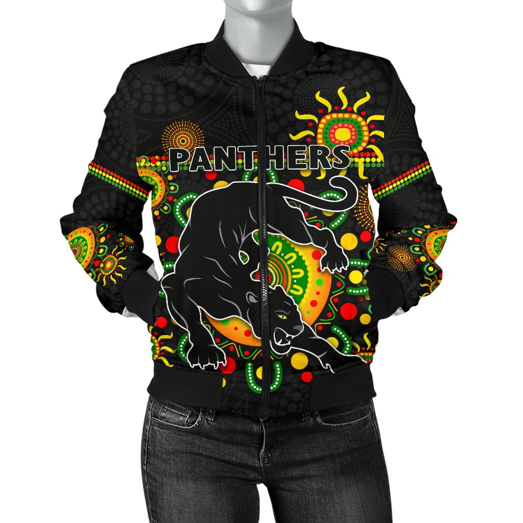 penrith-women-bomber-jacket-indigenous-panthers-black