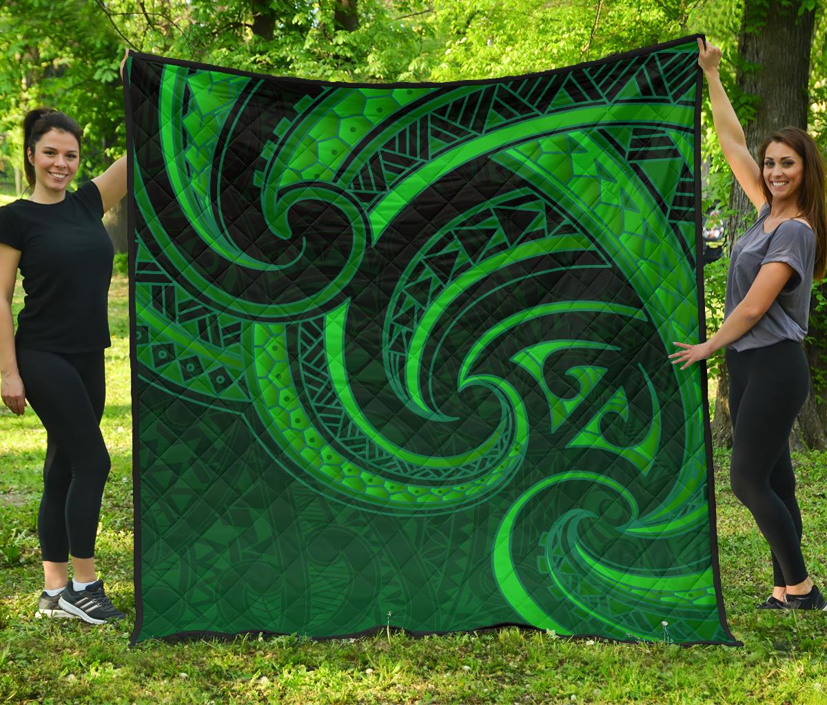 new-zealand-maori-mangopare-premium-quilt-polynesian-green