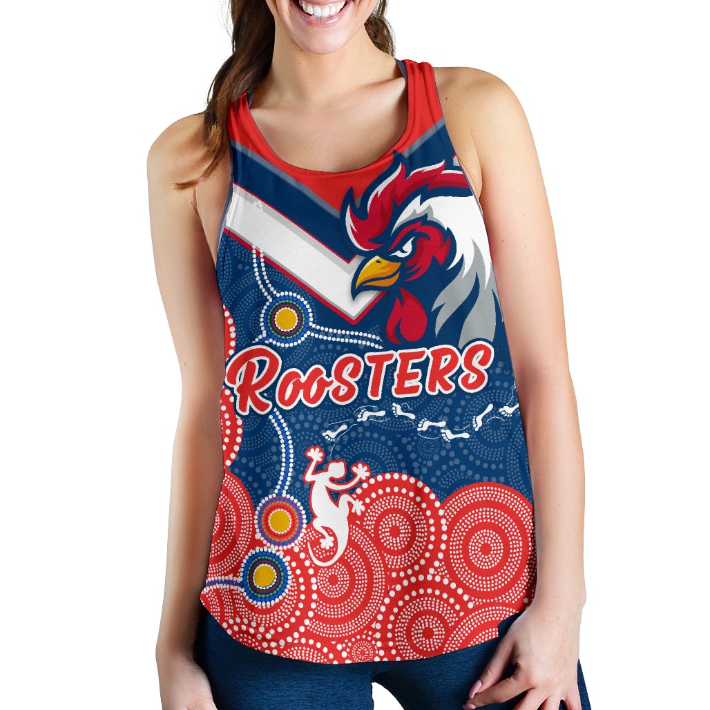 RooSTERS Women Racerback Tank - Red Aboriginal Rugby LT13 - Vibe Hoodie