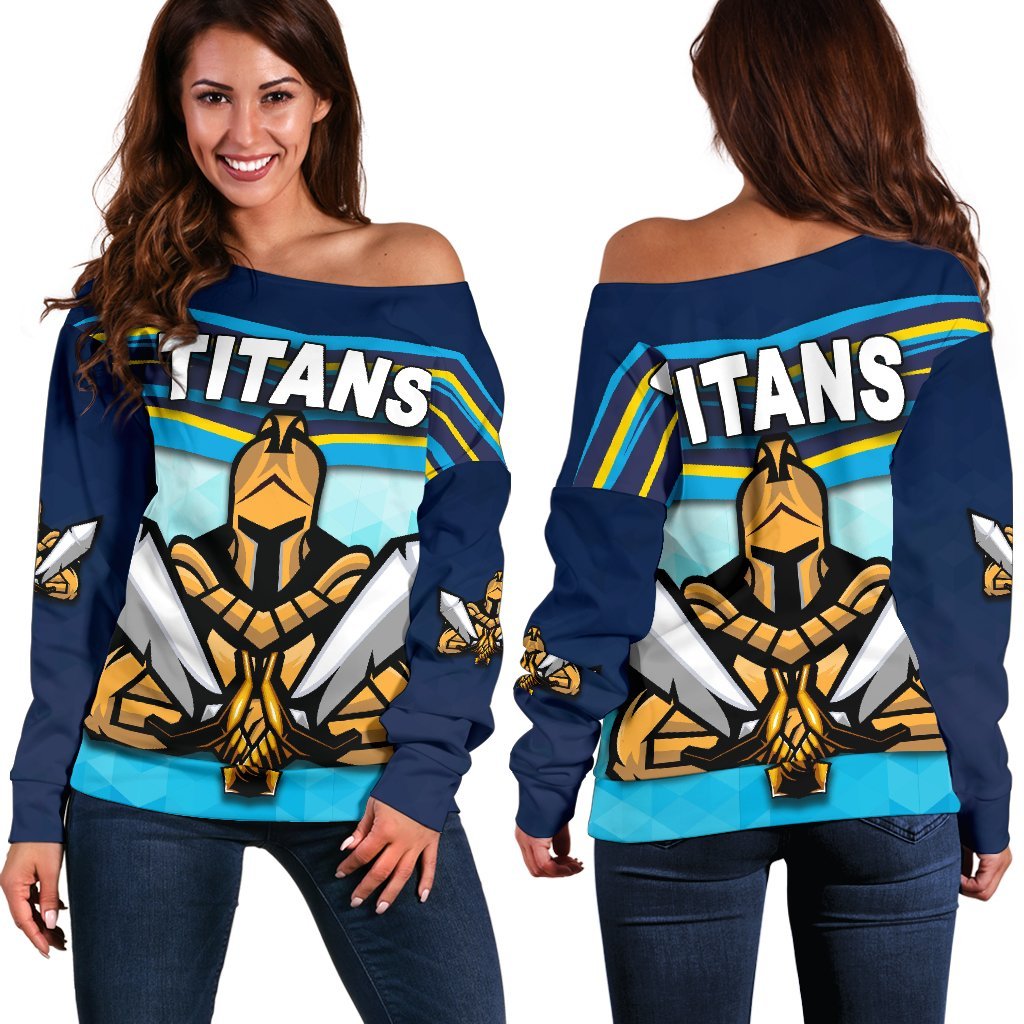 Gold Coast Women Off Shoulder Sweater Titans Gladiator - Vibe Hoodie