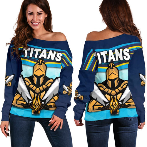 Gold Coast Women Off Shoulder Sweater Titans Gladiator - Vibe Hoodie