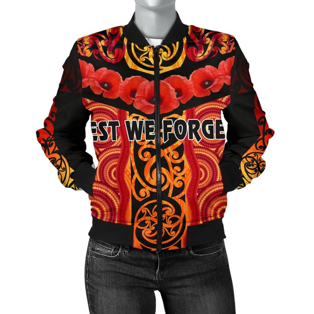 anzac-lest-we-forget-poppy-women-bomber-jacket-new-zealand-maori-silver-fern-australia-aboriginal