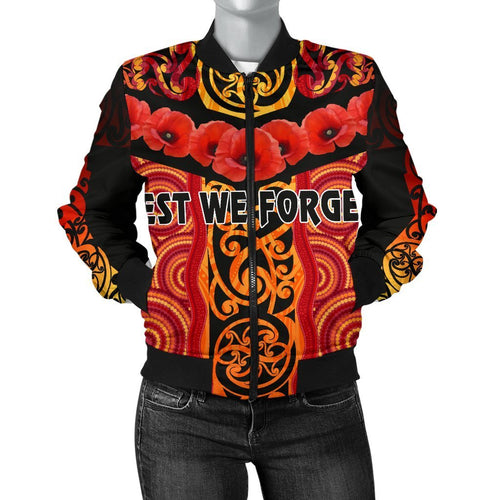anzac-lest-we-forget-poppy-women-bomber-jacket-new-zealand-maori-silver-fern-australia-aboriginal