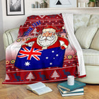 christmas-personalised-premium-blanket-australia-santa-claus-hold-the-flag-red