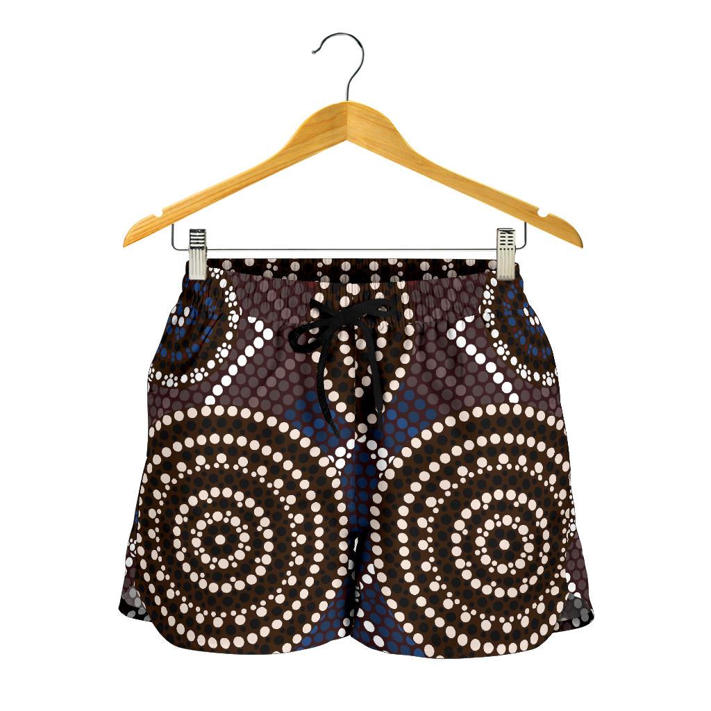 Aboriginal Shorts, Indigenous Dot Painting Short Women 08 - Vibe Hoodie