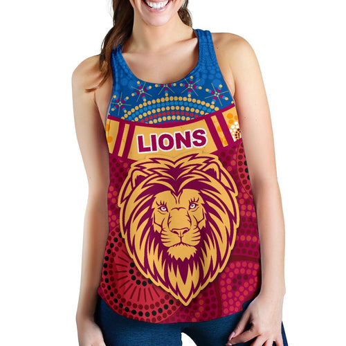 Brisbane Indigenous Women Racerback Tank Proud Lions - Vibe Hoodie