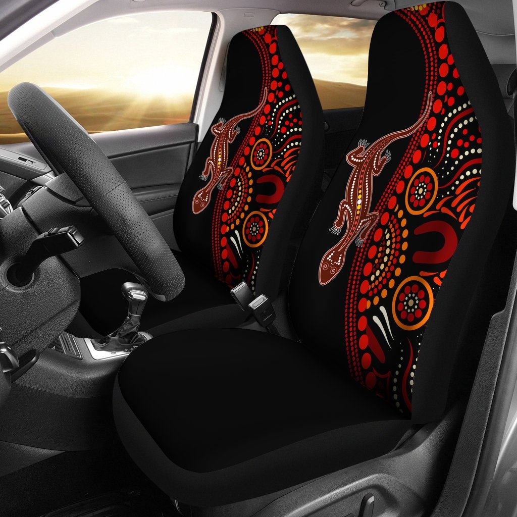 aboriginal-car-seat-covers-aboriginal-lizard-with-dot-painting-pattern