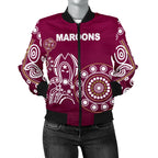 queensland-womens-bomber-jacket-maroons-simple-indigenous