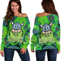 Canberra Women Off Shoulder Sweater Raiders Viking Indigenous - Vibe Hoodie