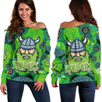 Canberra Women Off Shoulder Sweater Raiders Viking Indigenous - Vibe Hoodie