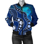 aboriginal-womens-bomber-jacket-australia-indigenous-flag-circle-dot-painting-art-blue