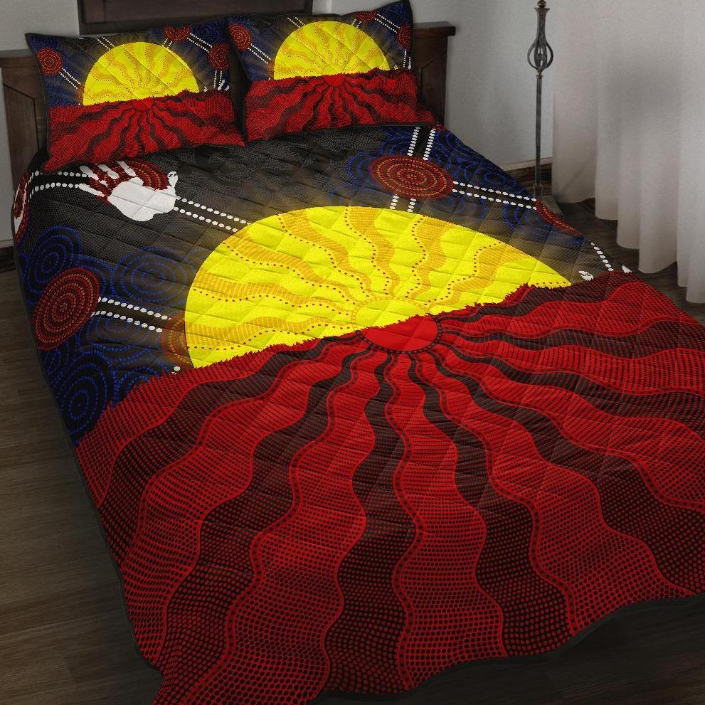 aboriginal-quilt-bed-set-aboriginal-lives-matter-flag-sun-dot-painting