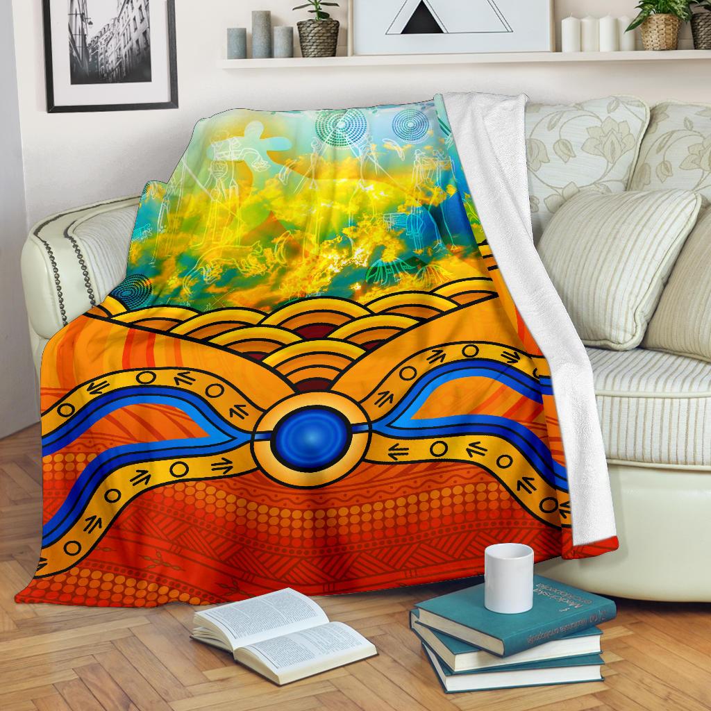 aboriginal-premium-blanket-australia-kangaroo-sky