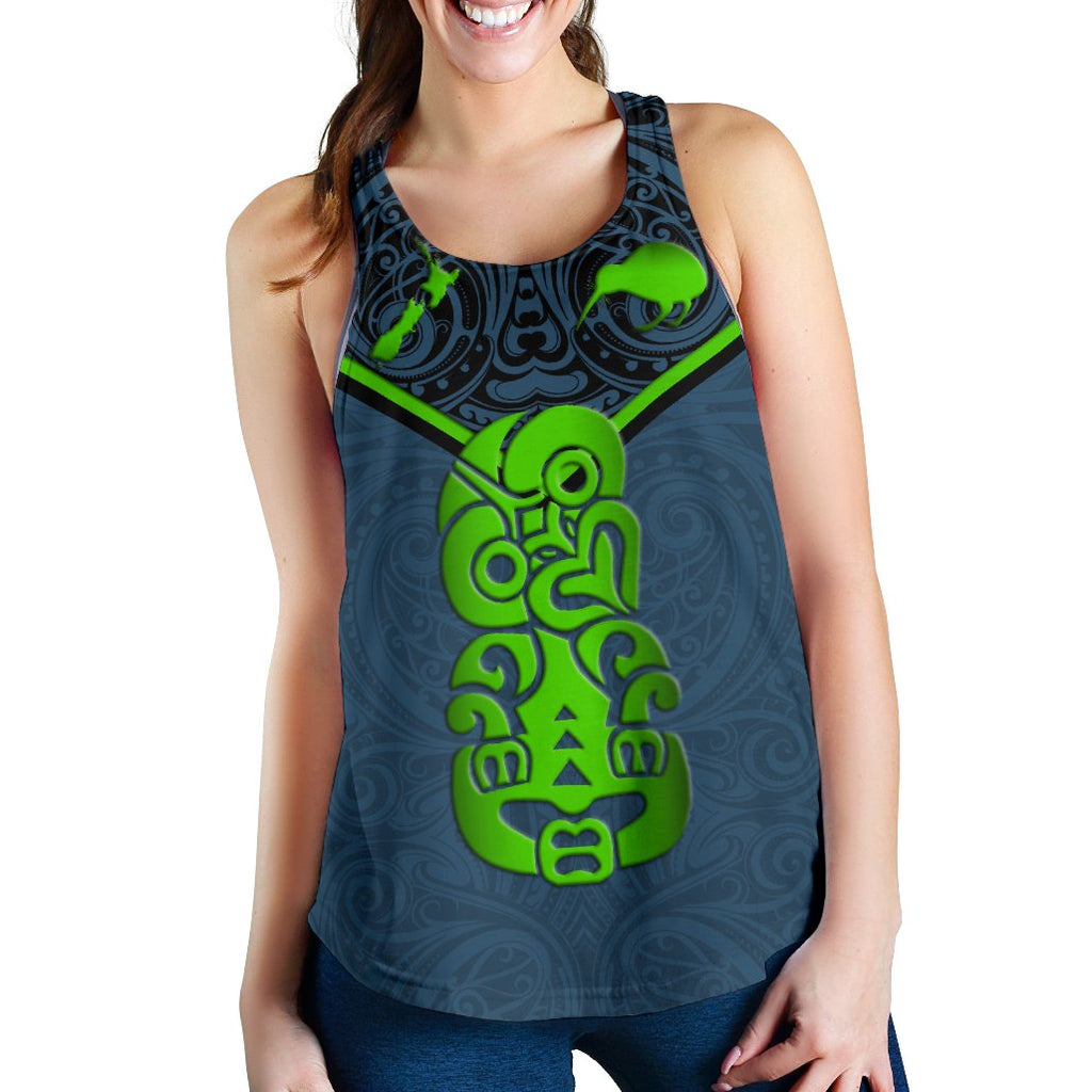 New Zealand Maori Rugby Women Racerback Tank Pride Version - Navy - Vibe Hoodie