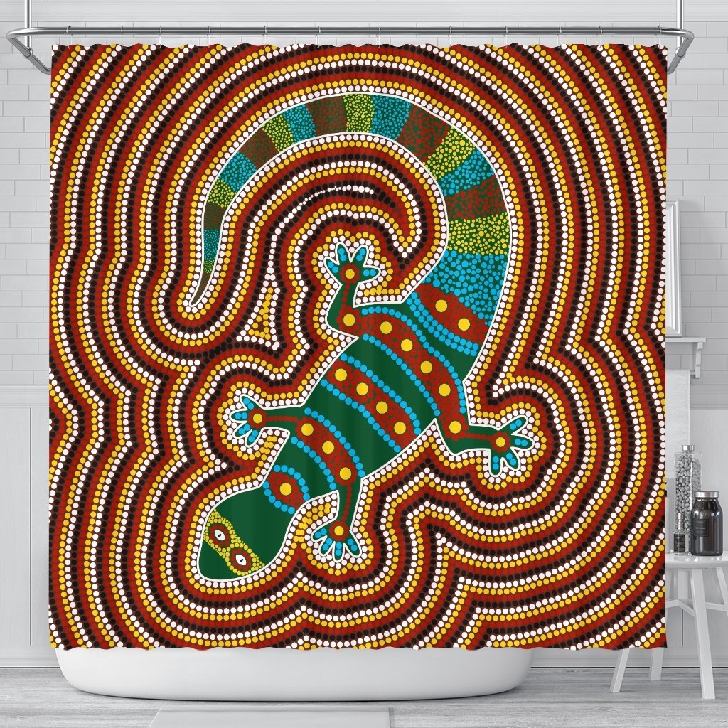 aboriginal-shower-curtain-lizard-dot-painting-patterns