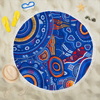 aboriginal-beach-blanket-indigenous-footprint-patterns-blue-color