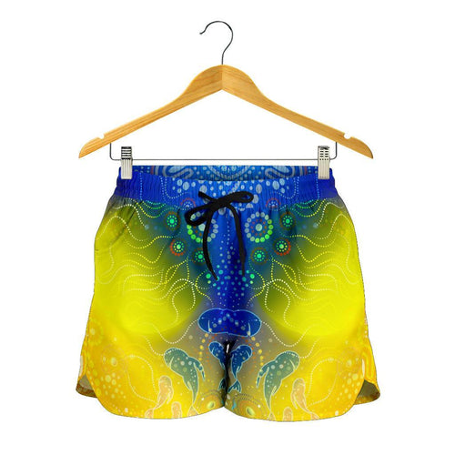 Aboriginal Women's Shorts - Indigenous Fishing - Vibe Hoodie