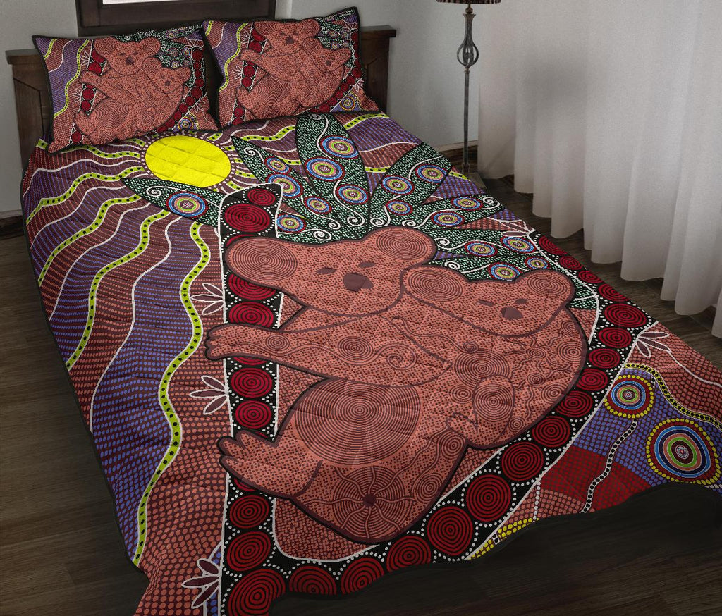 aboriginal-quilt-cover-set-koala-patterns-dot-painting