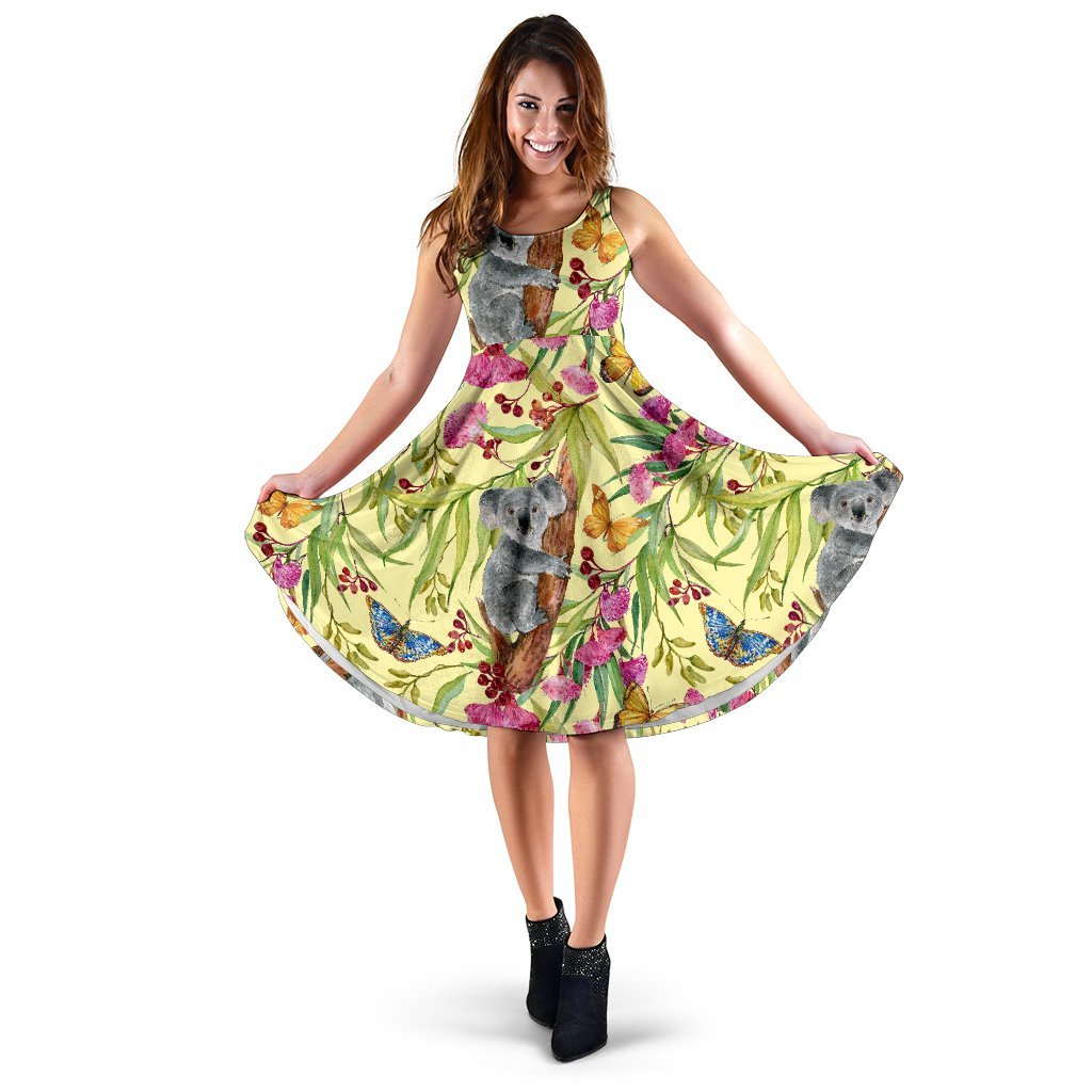Koala Midi Dress - Koala Patterns Ver01- - Vibe Hoodie