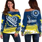 Proud Cowboys Off Shoulder Sweater Indigenous North Queensland - Vibe Hoodie