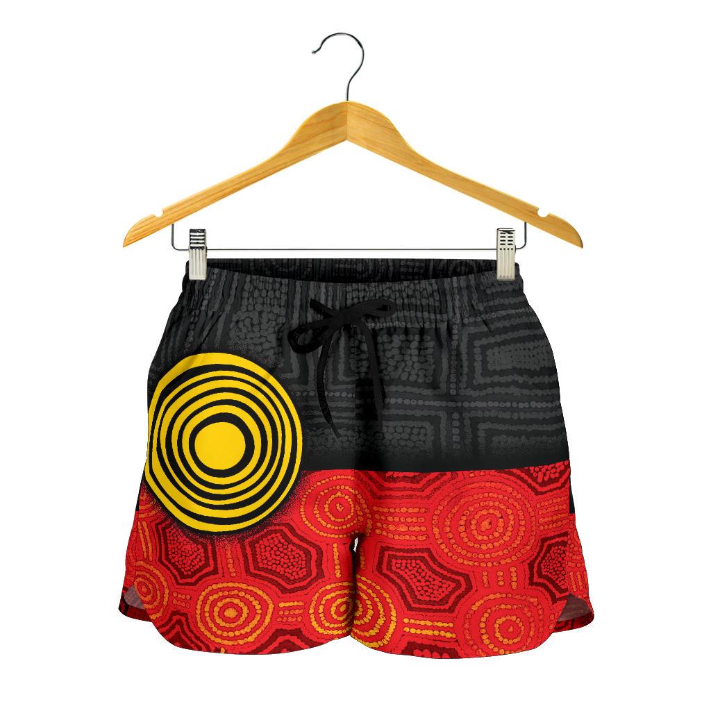 Aboriginal Women's Shorts - Aussie Indigenous Flag - Vibe Hoodie