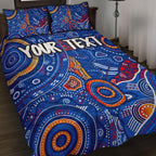 custom-text-aboriginal-quilt-bed-set-indigenous-footprint-patterns-blue-color