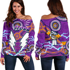 Storm Women Off Shoulder Sweater Melbourne Indigenous Thunder - Vibe Hoodie
