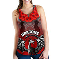 Dragons Women's Racerback Tank St. George Anzac Day - Vibe Hoodie