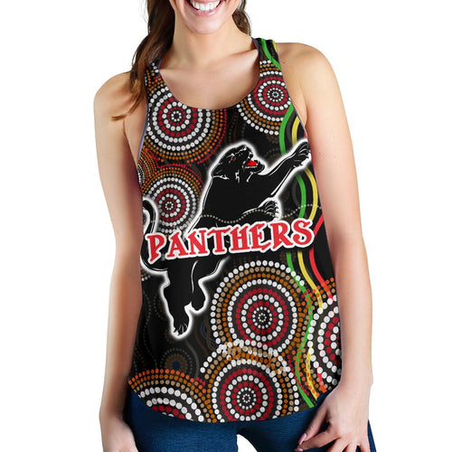 Panthers Black Women Racerback Tank Indigenous Penrith Version - Vibe Hoodie