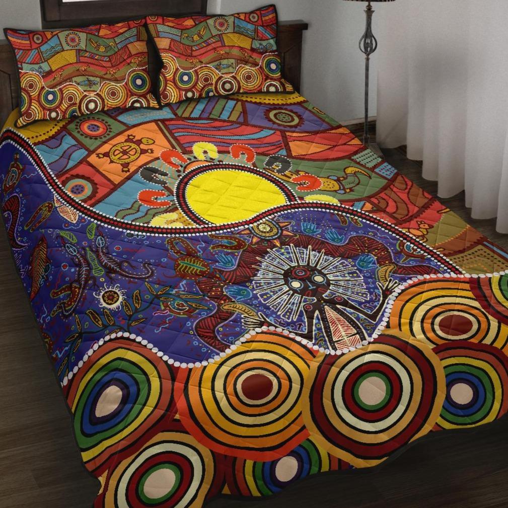 aboriginal-quilt-bed-set-shaman-people-and-animalsshaman-people-and-animals