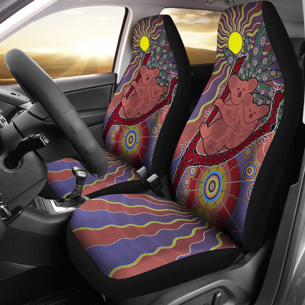 indigenous-art-koala-seat-covers-aboriginal-dot-painting