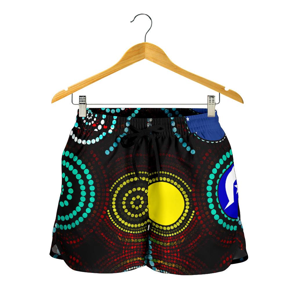 Aboriginal Shorts - Aboriginal Dot Painting & Flag - Vibe Hoodie