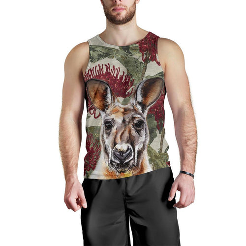 men-tank-top-kangaroo-mens-tank-waratah-painting