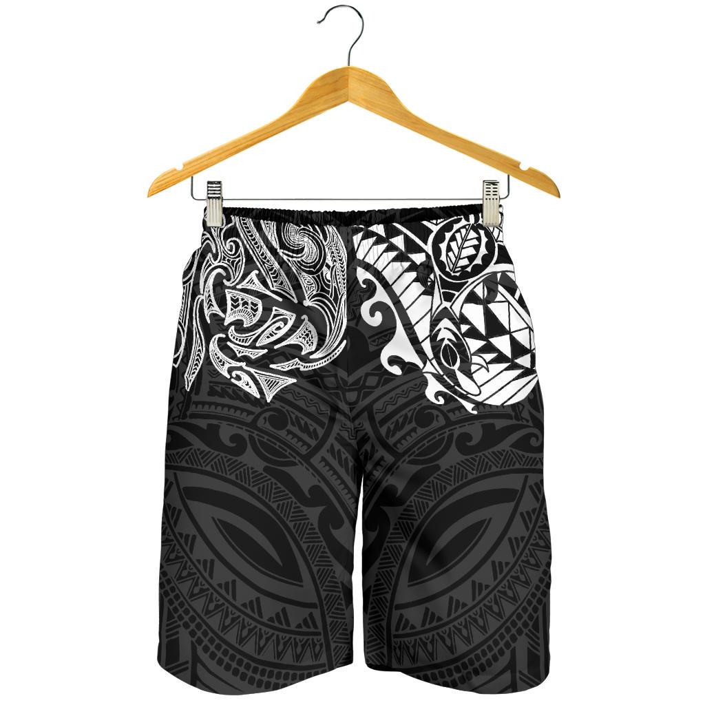 new-zealand-all-over-print-mens-shorts-maori-polynesian-tattoo-white